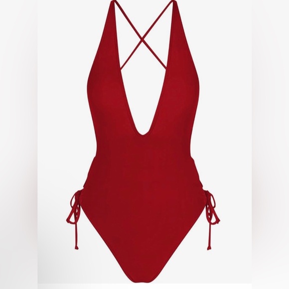 NWT ZAFUL Red Women's One-Piece Swimsuit - Picture 5 of 6